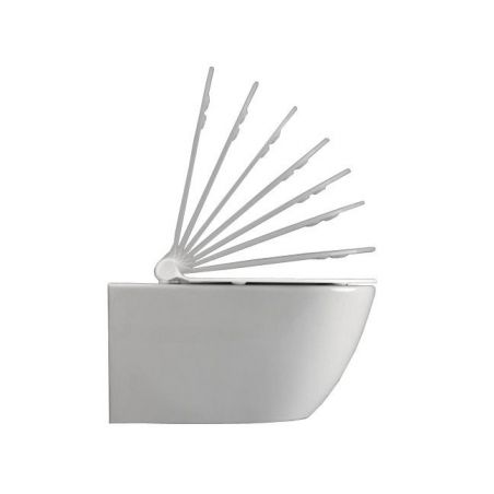 Vas wc suspendat Carter RIMLESS, Alb, fara bordura, pentru o igiena perfecta, capac Duroplast, 49x36 cm