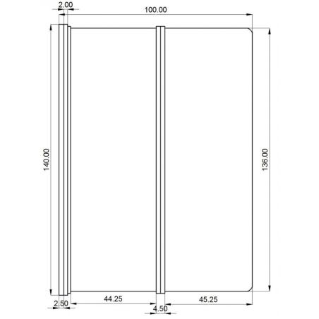 Paravan cada pliabil, elegant din 2 elemente AGAT-2, latime 80 sau 100 cm