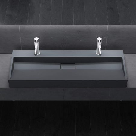 Lavoar EGO19, Antracit mat, 120 cm, compozit marmura, montaj suspendat sau pe blat