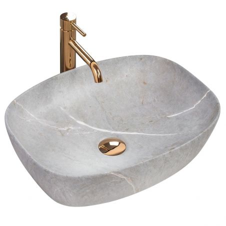 Lavoar EGO-Freja Grey, 50x38 cm, montaj pe blat, ceramica sanitara