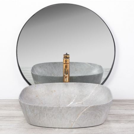 Lavoar EGO-Freja Grey, 50x38 cm, montaj pe blat, ceramica sanitara