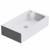 Lavoar EGO 101, Alb lucios, 46x26cm, montaj pe blat, compozit mineral, cu gaura baterie