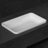 Lavoar EGO 104, Alb Mat, 53x33 cm, montaj semi-incastrat, compozit marmura, scurgere ascunsa
