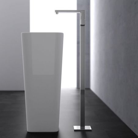 Baterie lavoar stativ, Free Standing, design deosebit, montaj pe podea, finisaj crom, EGO-Cascada01