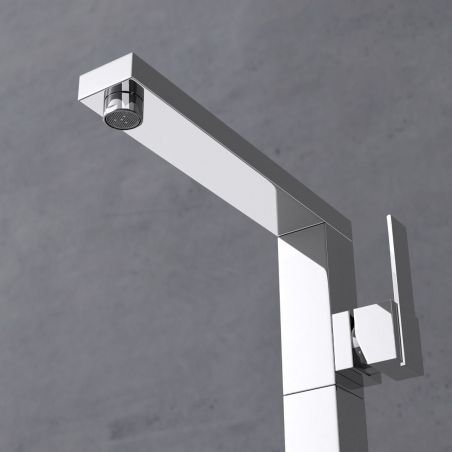 Baterie lavoar stativ, Free Standing, design deosebit, montaj pe podea, finisaj crom, EGO-Cascada01