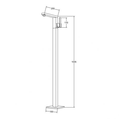 Baterie lavoar stativ, Free Standing, design deosebit, montaj pe podea, finisaj crom, EGO-Cascada01