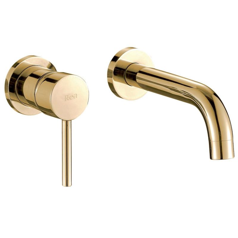 Baterie lavoar EGO-Lun Gold, montaj incastrat in perete, finisaj auriu, design minimalist Baterie lavoar EGO-Lun Gold, montaj incastrat in perete, finisaj auriu, design minimalist