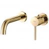 Baterie lavoar EGO-Lun Gold, montaj incastrat in perete, finisaj auriu, design minimalist