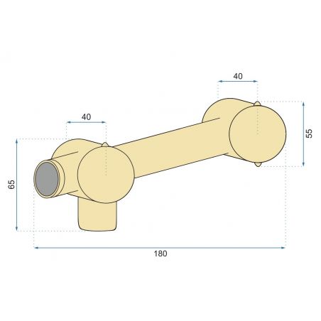 Baterie lavoar REA-Lun Gold, montaj incastrat in perete, finisaj auriu, design minimalist