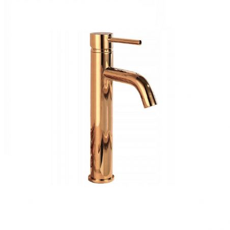 Baterie lavoar EGO-Lun High, montaj pe lavoar, perlator, Rose Gold