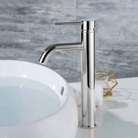 Baterie lavoar EGO-Lun High, montaj pe blat, perlator, finisaj crom