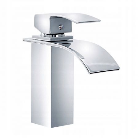 Baterie  lavoar FALCON 18 cm, aspect de cascada, montaj pe chiuveta, finisaj crom