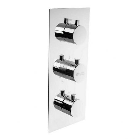 Baterie dus EGO-C3RT3, 3 functii, Termostat, montaj incastrat, finisaj crom Baterie dus EGO-C3RT3, 3 functii, Termostat, montaj incastrat, finisaj crom