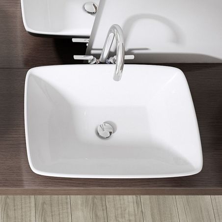 Lavoar EGO 102, Alb, lucios, 59x43 cm, montaj pe blat, ceramica sanitara