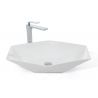 Lavoar hexagonal REA VEGA, Alb, lucios, 64x42cm, montaj pe blat, ceramica sanitara