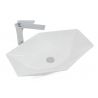 Lavoar hexagonal REA VEGA, Alb, lucios, 64x42cm, montaj pe blat, ceramica sanitara