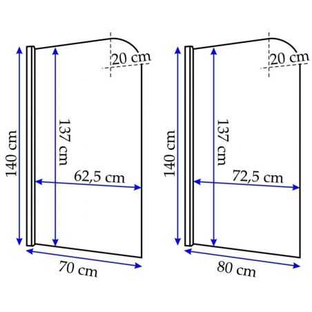 Paravan cada, Topaz, transparent, 70 sau 80x140 cm, pivotant 180°, tratament Nano Easy Clean Paravan cada, Topaz, transparent, 70 sau 80x140 cm, pivotant 180°, tratament Nano Easy Clean