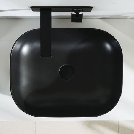 Lavoar REA Belinda, Negru, mat, 46,5x33 cm, montaj pe blat, ceramica sanitara