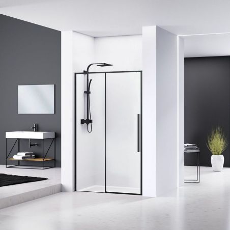 Usa de dus, EGO-SOL Black Mat, 90 cm, 100 cm si 120 cm, Glisanta, Sticla securizata transparenta 6mm Usa de dus, EGO-SOL Black Mat, 90 cm, 100 cm si 120 cm, Glisanta, Sticla securizata transparenta 6mm