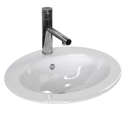 Lavoar ceramica Magari, montaj incastrat,51x45 cm, gaura pentru baterie si supraplin