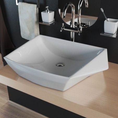 Lavoar EGO Lucy, Alb, lucios, 60x41 cm, ceramica sanitara, montaj pe blat