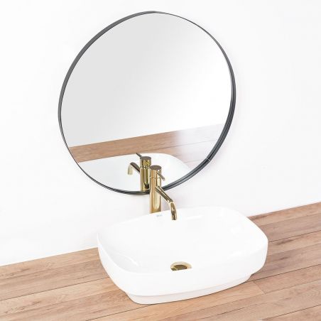 Lavoar EGO-Gizel 50, montaj pe blat sau semi-incastrat, 50x38 cm, alb lucios, ceramica sanitara