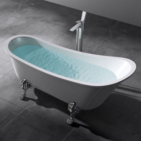 Cada de baie EGO 702OA, freestanding, design retro, acril sanitar, alb, Mirror Coat