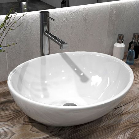 Lavoar EGO Sofia, Alb, lucios, 41x34.5 cm, montaj pe blat, ceramica sanitara