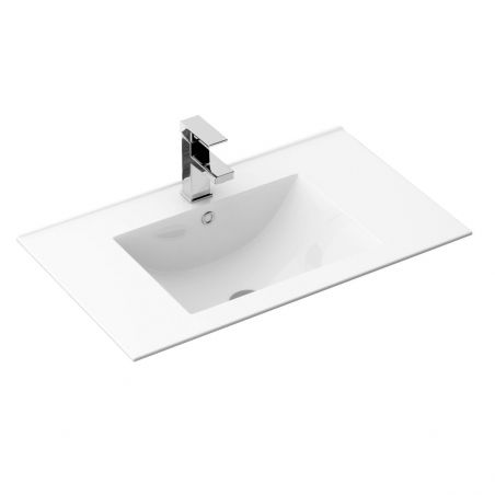 Lavoar Dafne 76x47 cm, montaj incastrat la nivelul blatului, gaura pentru baterie