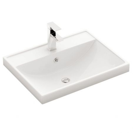 Lavoar ceramic DAISY, 61x47 cm, design elegant, montaj incastrat, gaura baterie