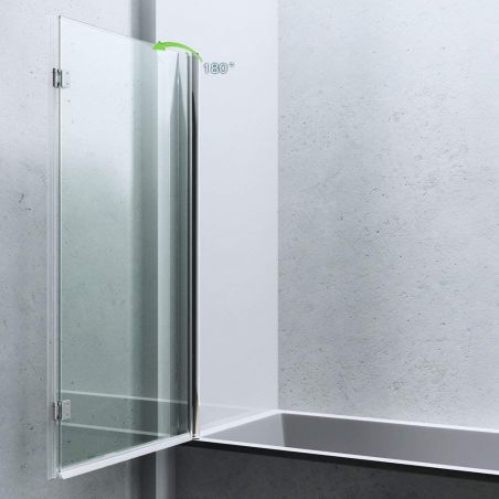 Paravan cada pliabil EGO-1408, 120x140 cm, sticla securizata 6 mm transparenta, pivotant 180°, tratament Nano Easy Clean