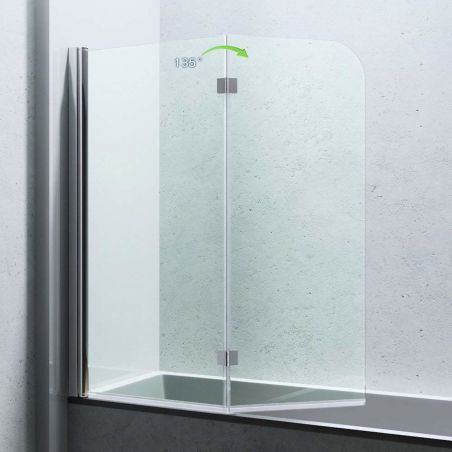 Paravan cada pliabil EGO-1408, 120x140 cm, sticla securizata 6 mm transparenta, pivotant 180°, tratament Nano Easy Clean