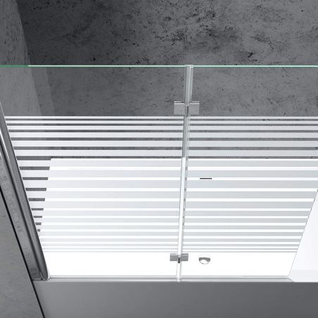 Paravan cada pliabil EGO-1408S, 120x140 cm, sticla sablata partial 6 mm, pivotant 180°, tratament Nano Easy Clean