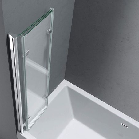 Paravan pliabil ,130x140 cm, sticla 6 mm, pivotant 180°, montaj pe stanga, EGO-116, tratament Nano Easy Clean
