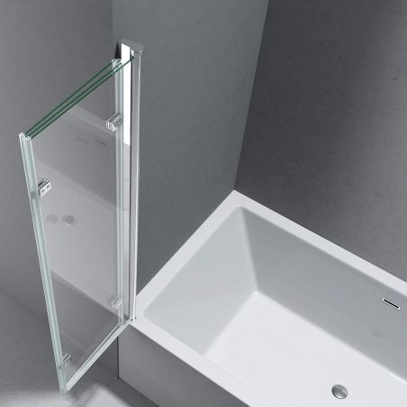 Paravan pliabil ,130x140 cm, sticla 6 mm, pivotant 180°, montaj pe stanga, EGO-116, tratament Nano Easy Clean