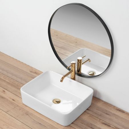 Lavoar EGO Anita N48, Alb, lucios, 48x36.5 cm, montaj pe blat, ceramica sanitara
