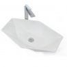 Lavoar hexagonal REA VEGA, Alb, lucios, 64x42cm, montaj pe blat, ceramica sanitara