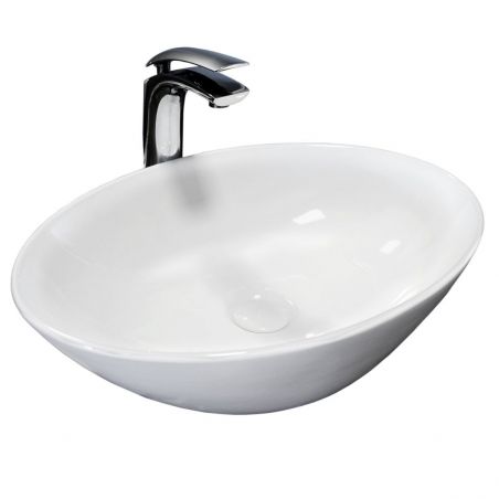 Lavoar HANA, oval 56x39 cm, colectia Slim Edge, design modern, montaj pe blat