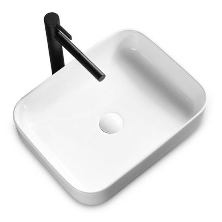 Lavoar EGO DEMI Slim Edge, Alb, lucios, 51x49 cm, montaj pe blat, ceramica sanitara