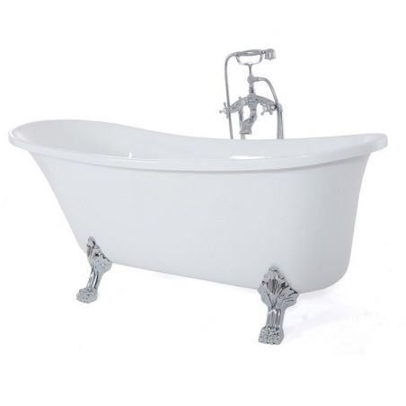 Cada de baie EGO 702OA, freestanding, design retro, acril sanitar, alb, Mirror Coat