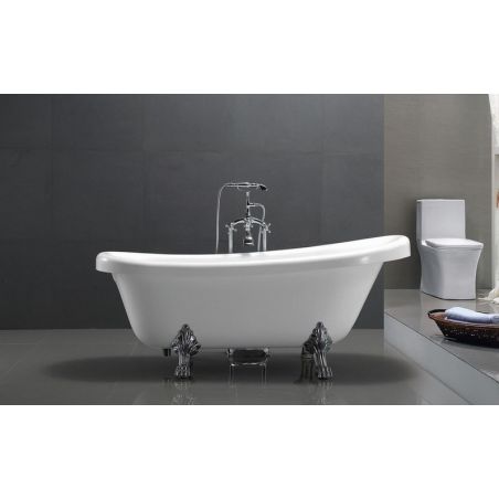 Cada de baie EGO 702OA, freestanding, design retro, acril sanitar, alb, Mirror Coat