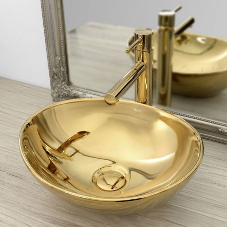 Lavoar EGO Sofia J, Auriu, lucios, 41x34.5 cm,montaj pe blat, ceramica sanitara