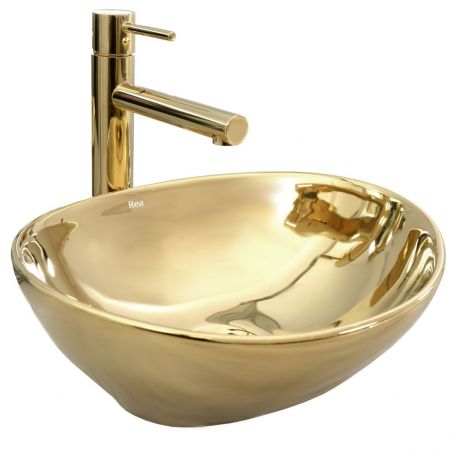 Lavoar EGO Sofia J, Auriu, lucios, 41x34.5 cm,montaj pe blat, ceramica sanitara