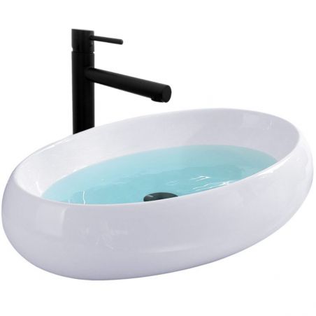 Lavoar EGO Melania, Alb, lucios, 60x40.5 cm, montaj pe blat, ceramica sanitara