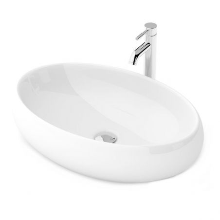 Lavoar EGO Melania, Alb, lucios, 60x40.5 cm, montaj pe blat, ceramica sanitara