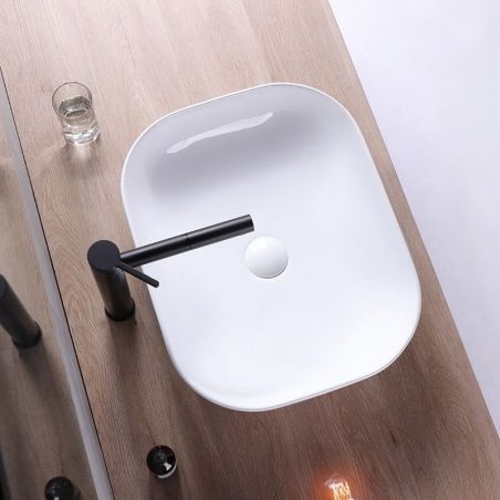 Lavoar EGO Belinda Slim Edge, Alb, lucios, 46.5x33 cm, montaj pe blat, ceramica sanitara Lavoar EGO Belinda Slim Edge, Alb, lucios, 46.5x33 cm, montaj pe blat, ceramica sanitara