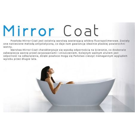 Cada de baie EGO 702OA, freestanding, design retro, acril sanitar, alb, Mirror Coat
