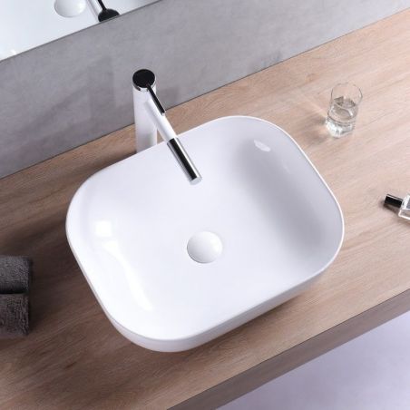 Lavoar EGO Belinda Slim Edge, Alb, lucios, 46.5x33 cm, montaj pe blat, ceramica sanitara Lavoar EGO Belinda Slim Edge, Alb, lucios, 46.5x33 cm, montaj pe blat, ceramica sanitara
