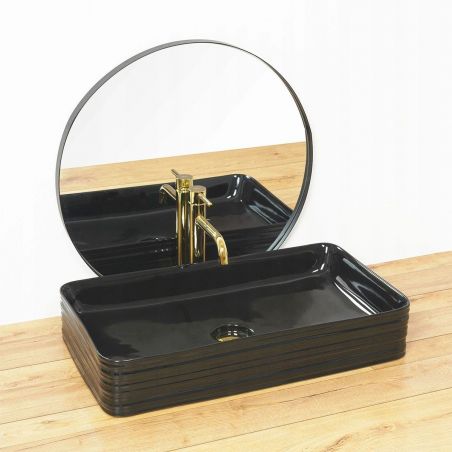 Lavoar Mezo Black, 66,5x37 cm, montaj pe blat, ceramica sanitara