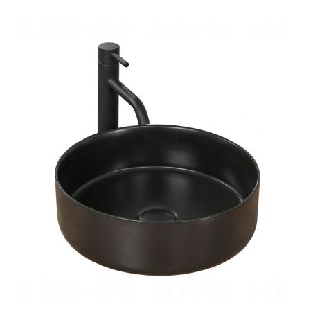 Lavoar Sami Black Mat, 36x36 cm, montaj pe blat, design modern